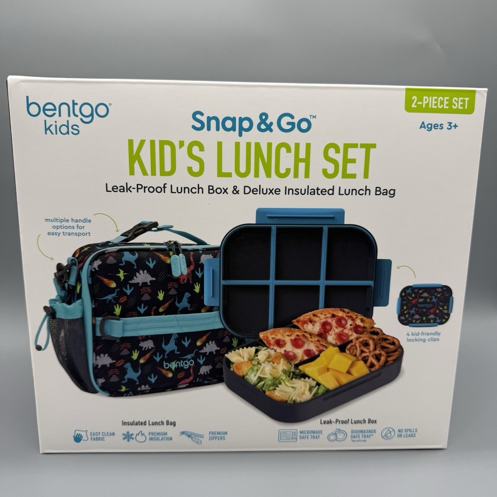Bentgo Kids Snap & Go Kid's Leak-Proof Lunch Box and Insulated Lunch Bag Set‎